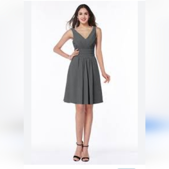 BILL LEVKOFF Bridesmaid Dress Style 730 4 Grey Going‎ Out Bridesmaid Formal Prom - Picture 1 of 7